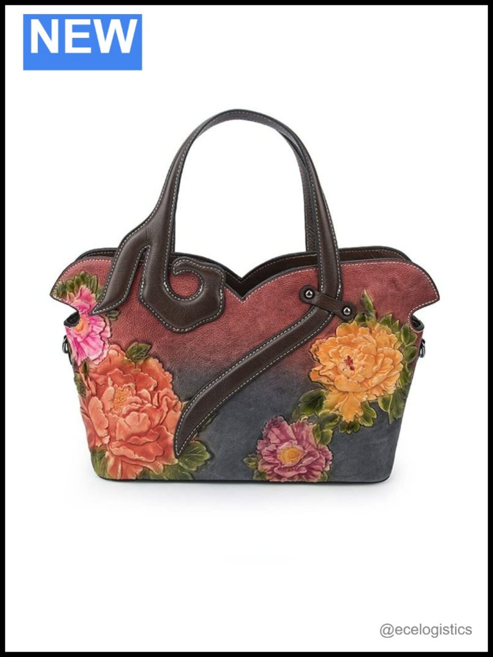 Genuine Leather Tote Bag Vintage Cowhide Women Purse Handbag Shoulder Crossbody